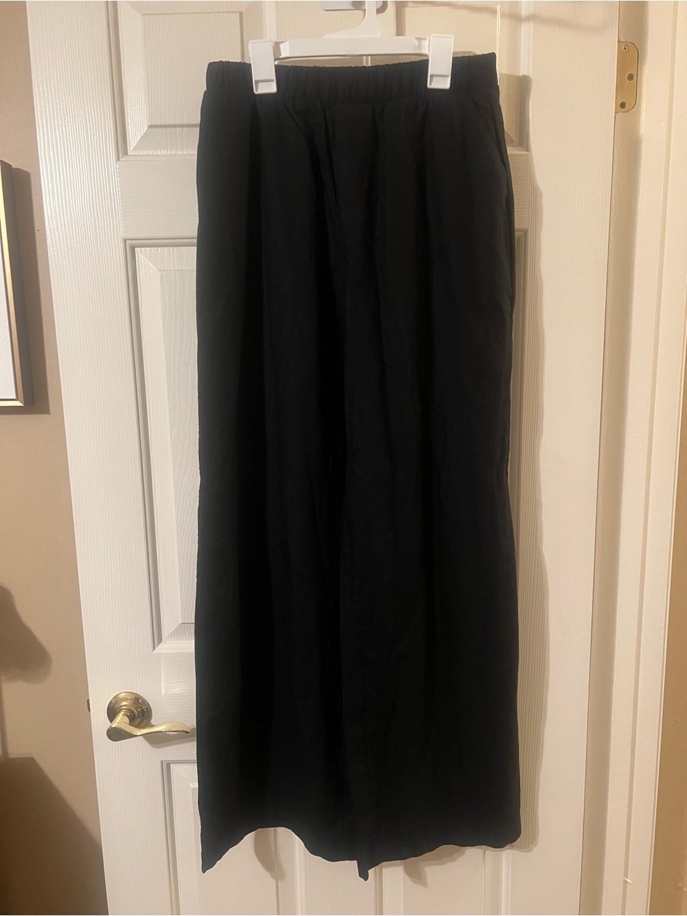 NWOT Women’s Scoop Linen Rayon Blend Black Wide Leg Pants with Pockets Size XS